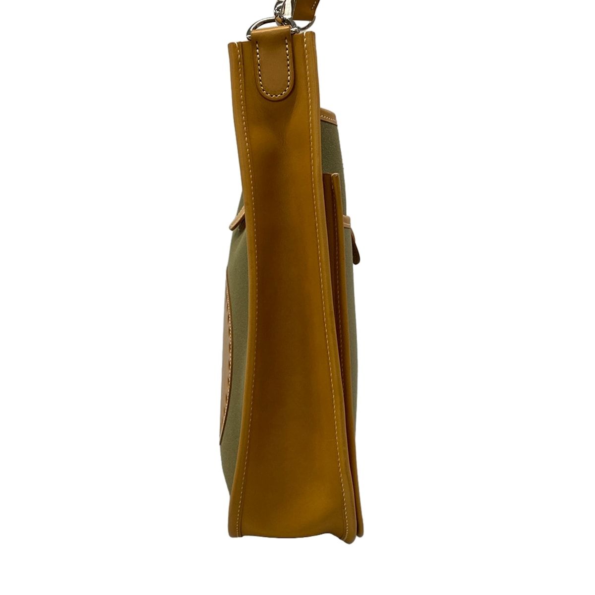 Hermes Shoulder Bag Evelyne GM Khaki Natural Leather — view 4