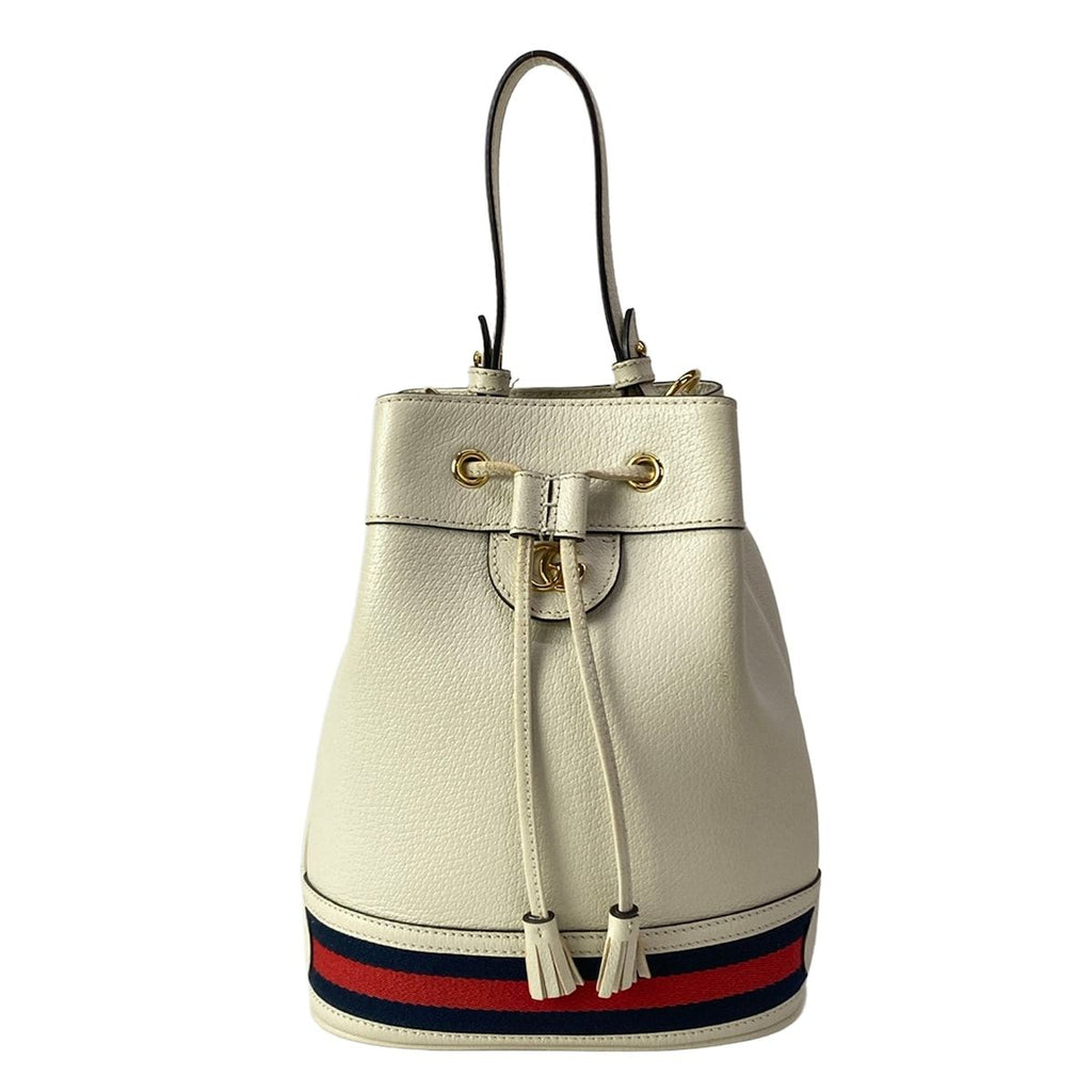 Gucci Handbag Ophidia White Red Navy Drawstring Leather