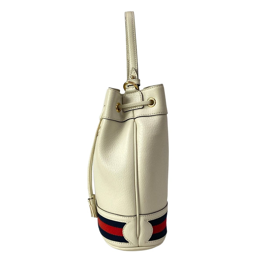 Gucci Handbag Ophidia White Red Navy Drawstring Leather — view 4