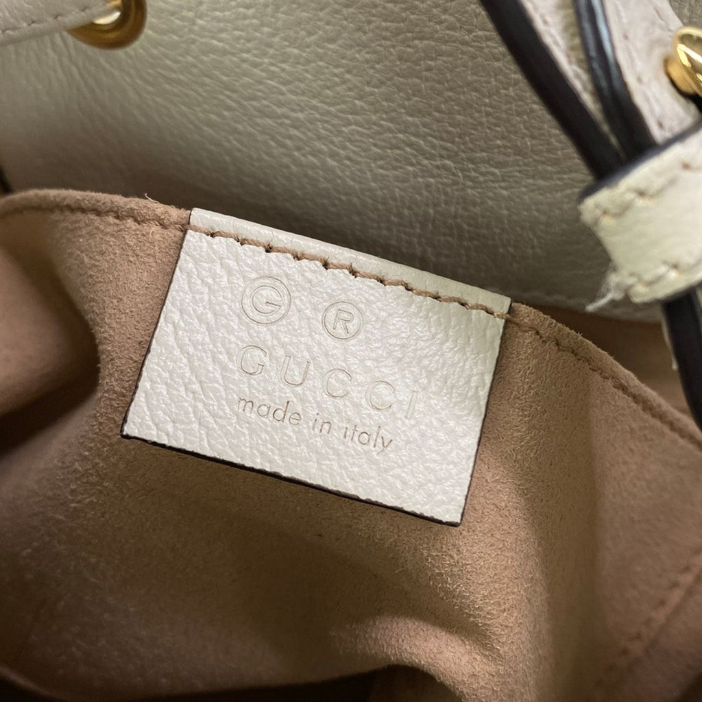 Gucci Handbag Ophidia White Red Navy Drawstring Leather — view 9