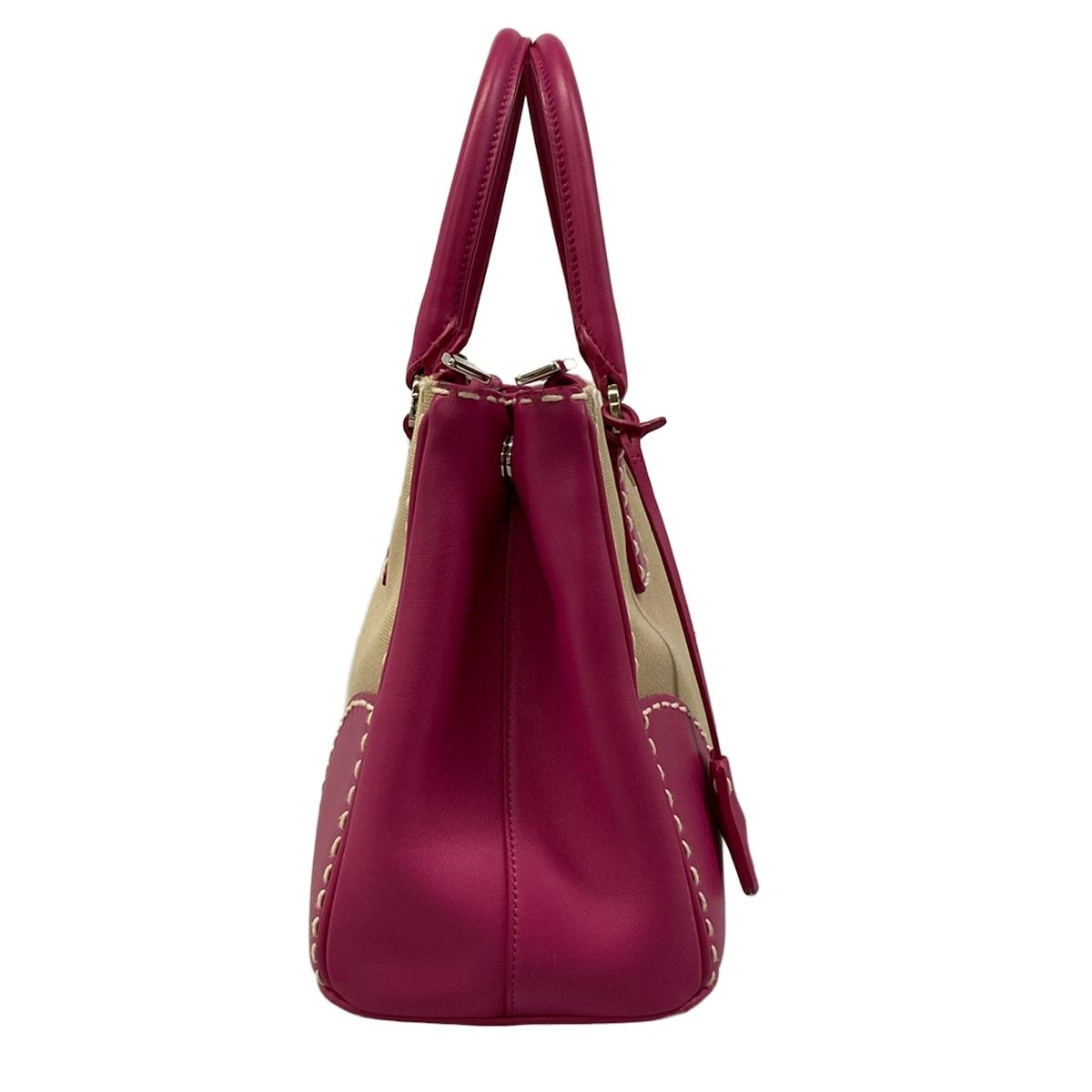 Prada Handbag Canapa City Beige Pink Leather — view 2