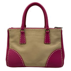 Prada Handbag Canapa City Beige Pink Leather — view 3
