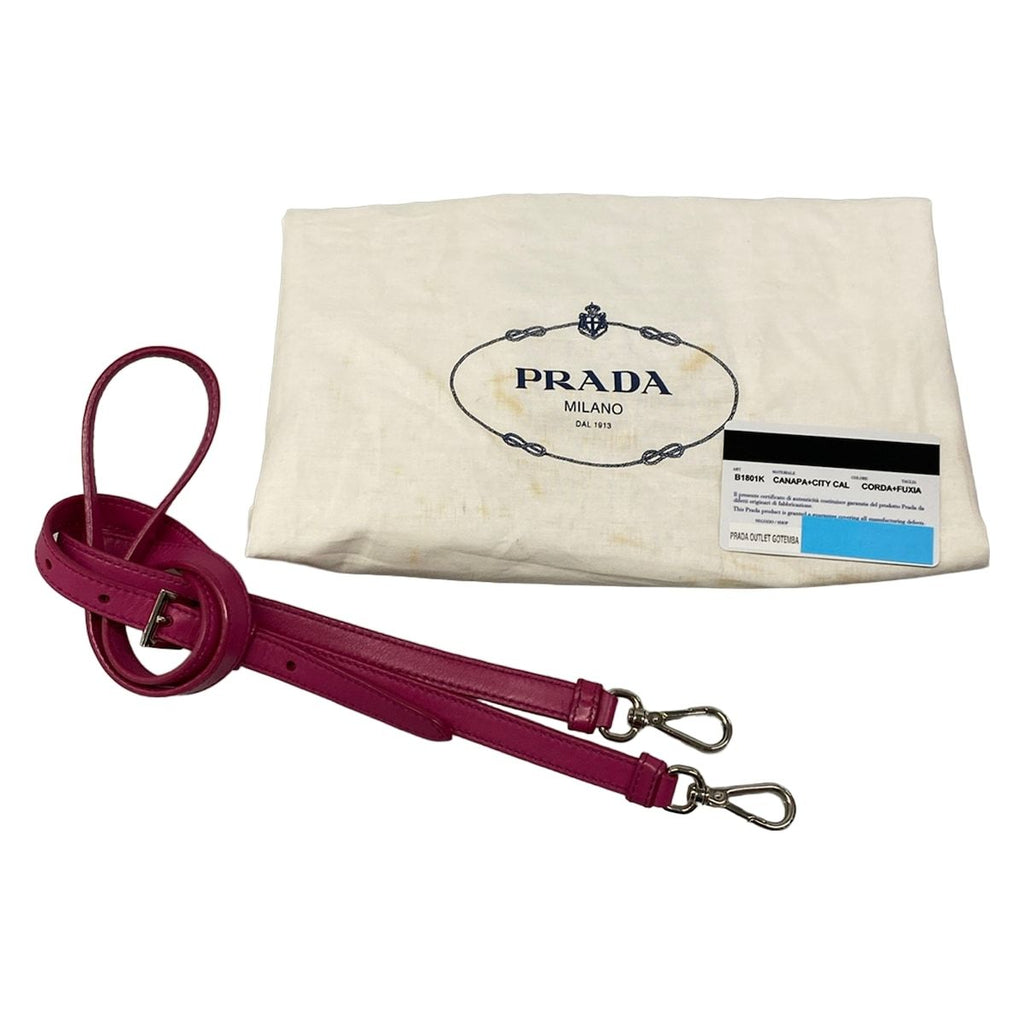 Prada Handbag Canapa City Beige Pink Leather — view 8