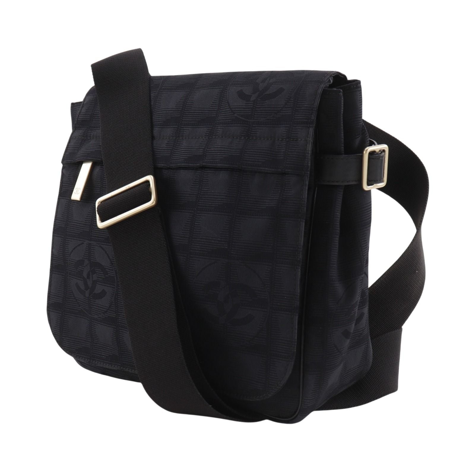 Chanel New Travel Line Nylon Canvas Black Shoulder — view 2