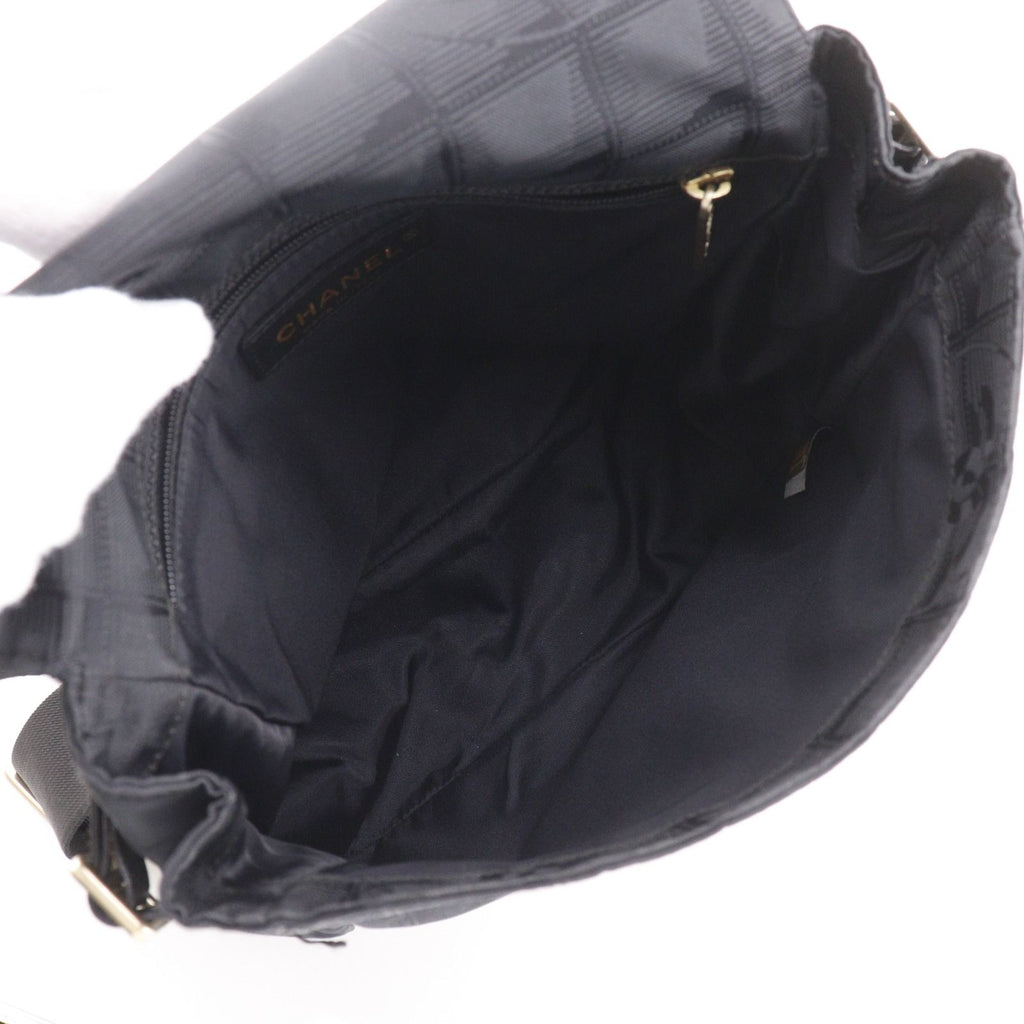 Chanel New Travel Line Nylon Canvas Black Shoulder — view 5