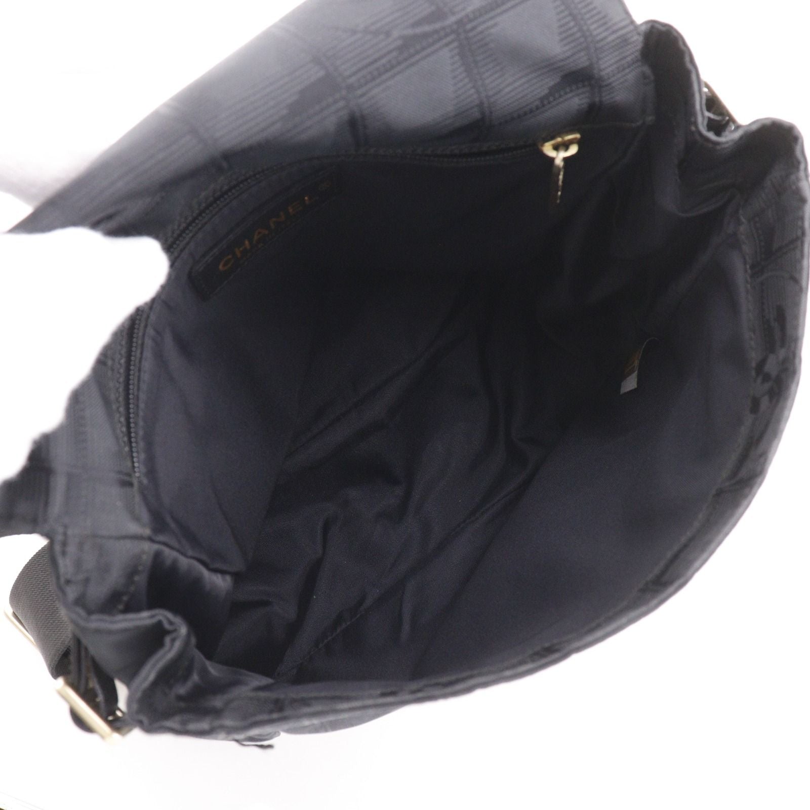 Chanel New Travel Line Nylon Canvas Black Shoulder — view 5