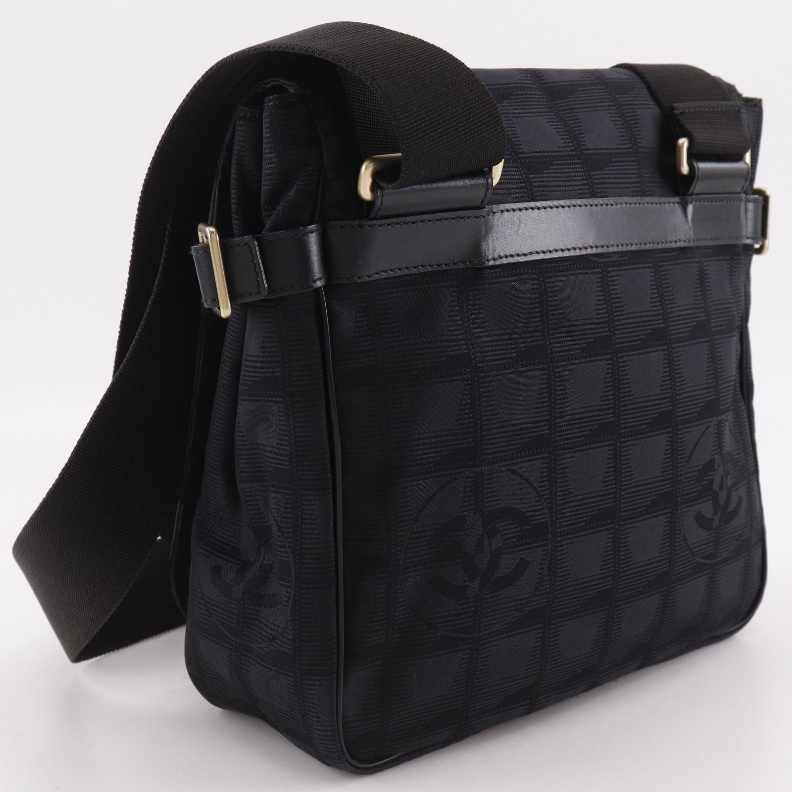Chanel New Travel Line Nylon Canvas Black Shoulder — view 3