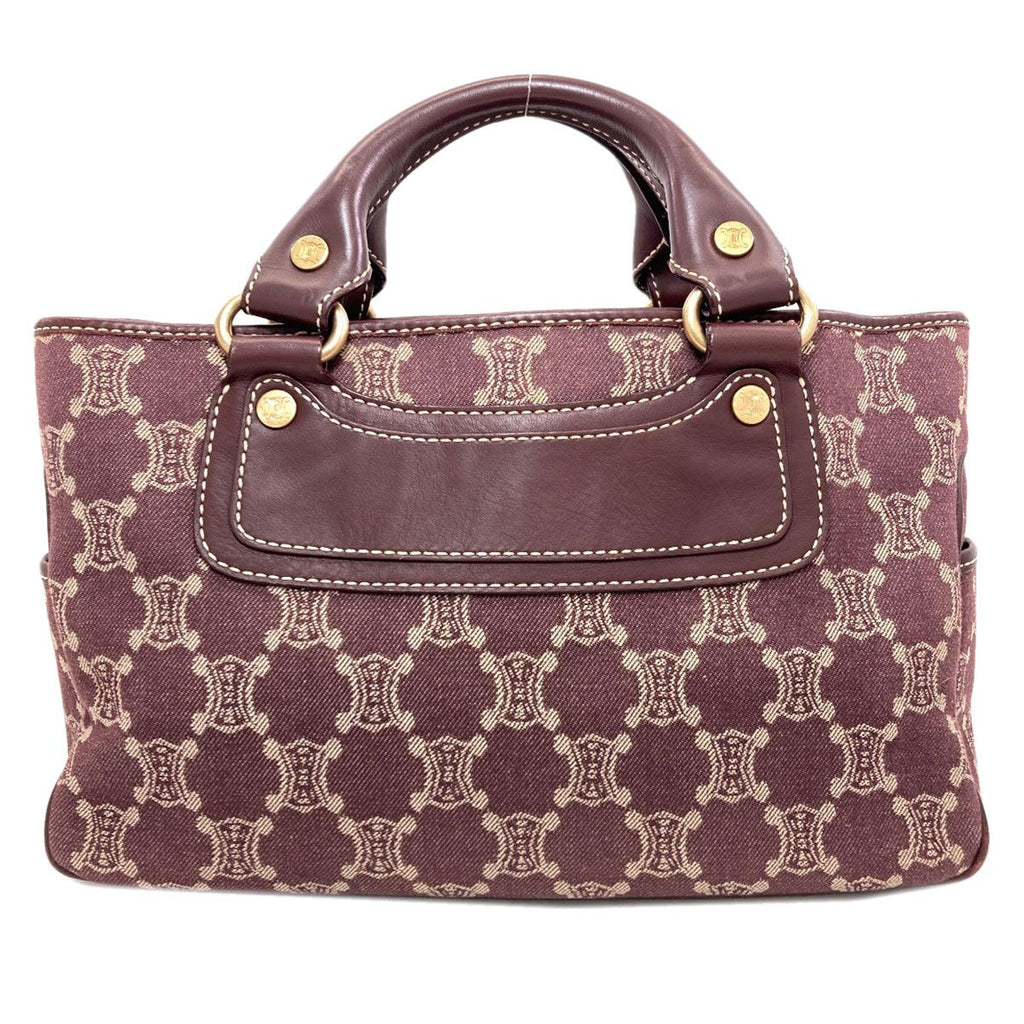Celine Boogie Bag Macadam Pattern Handbag Canvas