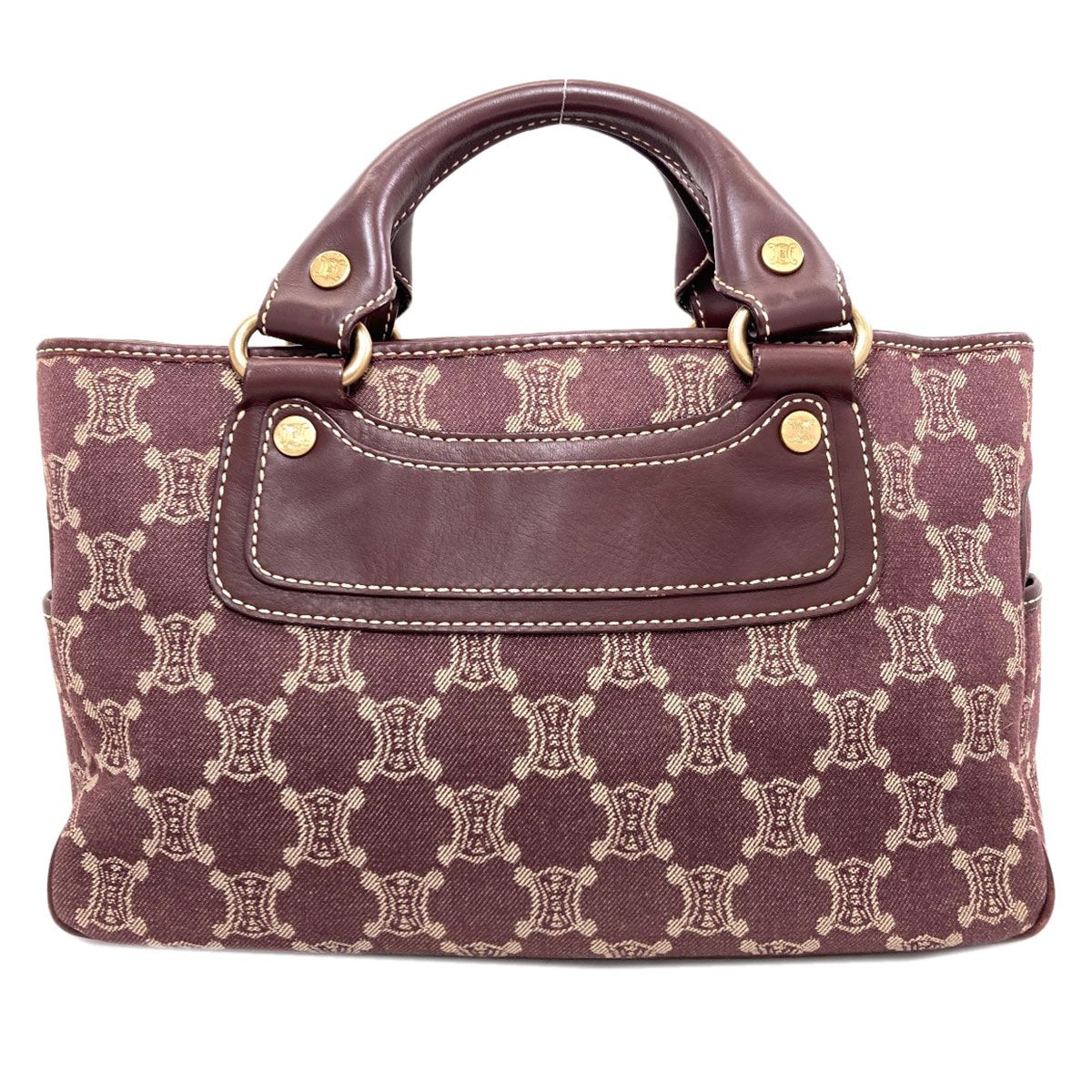 Celine Boogie Bag Macadam Pattern Handbag Canvas