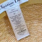 Dior Hat 57 Esoto Hat Beige Navy Light Gray Straw — view 6