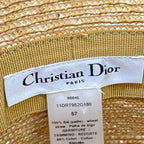 Dior Hat 57 Esoto Hat Beige Navy Light Gray Straw — view 5