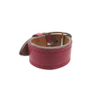 Hermes Belt Motif Scarf Ring Leather Stainless Steel Pink — view 2