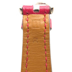 Hermes Belt Motif Scarf Ring Leather Stainless Steel Pink — view 6
