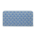 Prada Llama Ge Small Floral Triangle Logo Saffiano Leather Blue Wallet — view 2