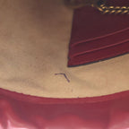 Gucci GG Marmont Mini Bucket Bag Chain Red Leather Gold — view 7