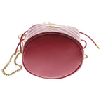 Gucci GG Marmont Mini Bucket Bag Chain Red Leather Gold — view 4