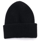 Celine Seamless Cashmere Triomphe Beanie Knit Hat Cap Black #tu — view 2