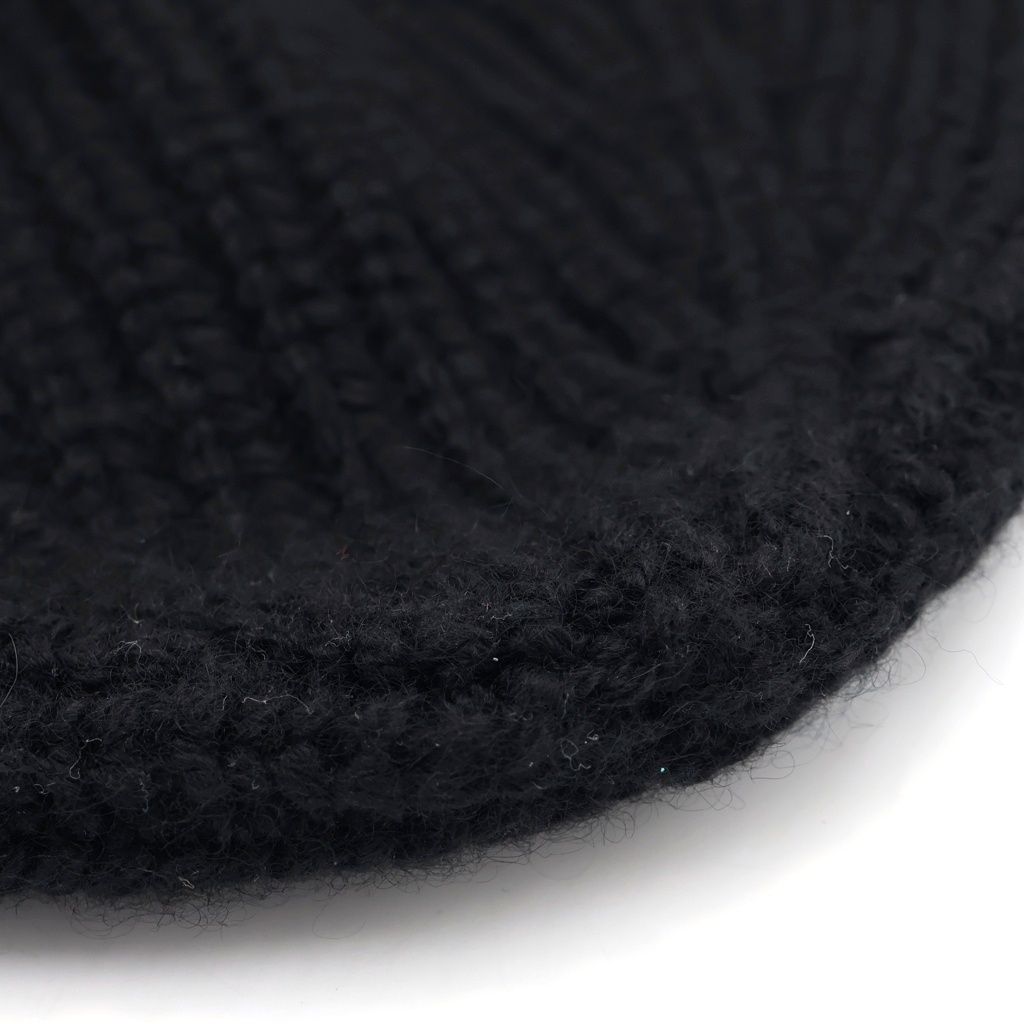 Celine Seamless Cashmere Triomphe Beanie Knit Hat Cap Black #tu — view 5
