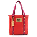 Louis Vuitton Antigua Cabas MM Rose Tote Red Canvas Gold