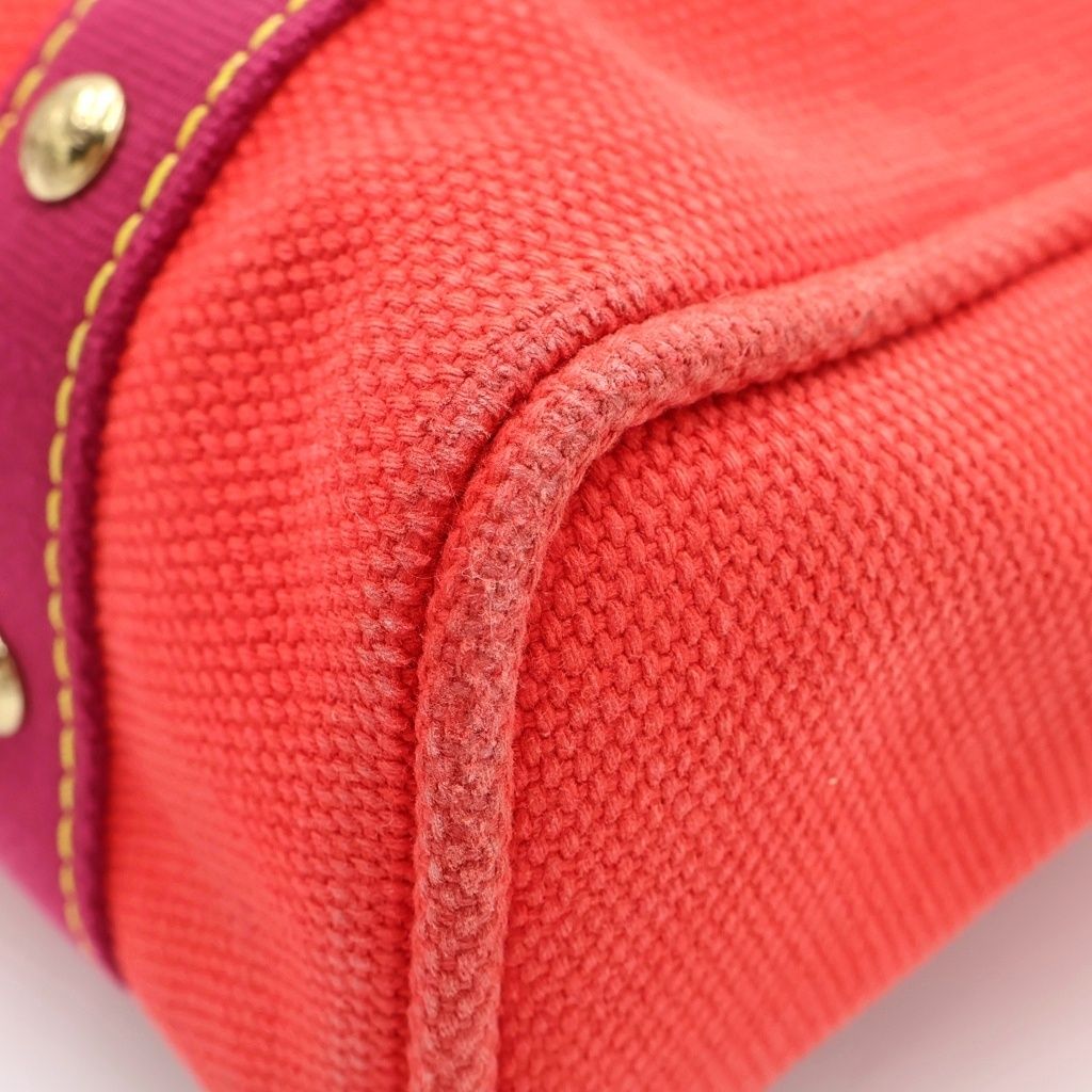 Louis Vuitton Antigua Cabas MM Rose Tote Red Canvas Gold — view 5