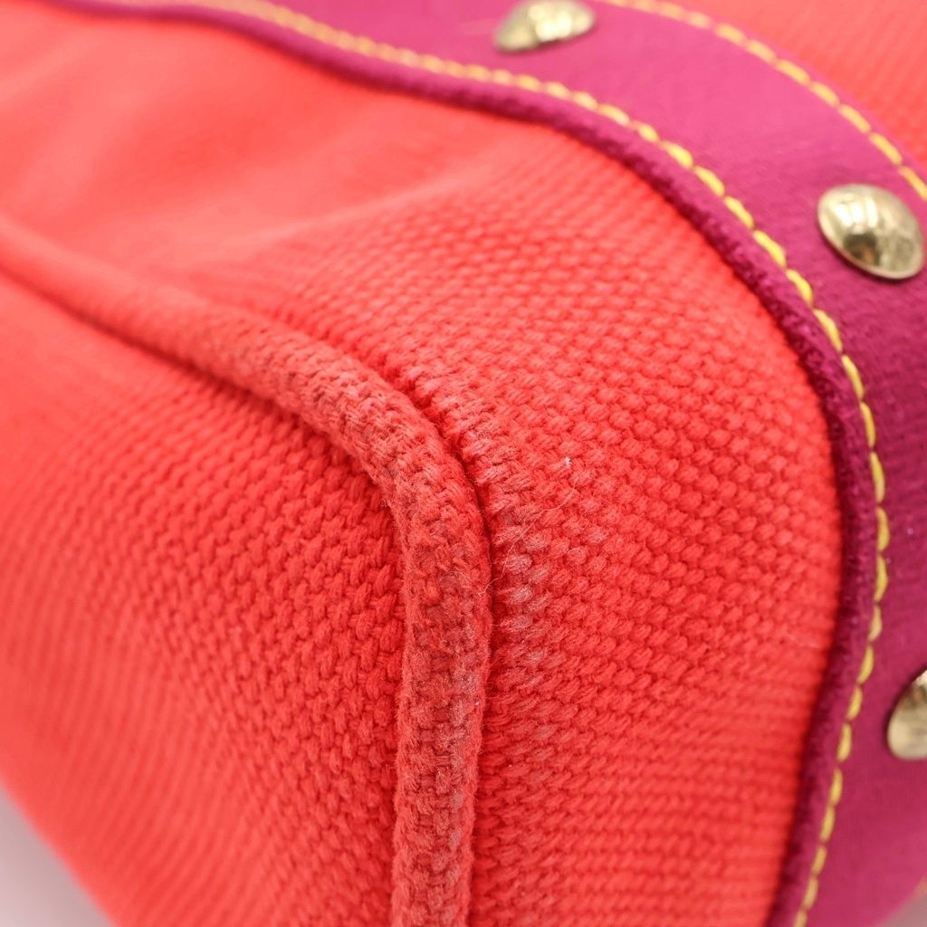 Louis Vuitton Antigua Cabas MM Rose Tote Red Canvas Gold — view 6