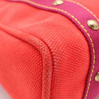 Louis Vuitton Antigua Cabas MM Rose Tote Red Canvas Gold — view 6