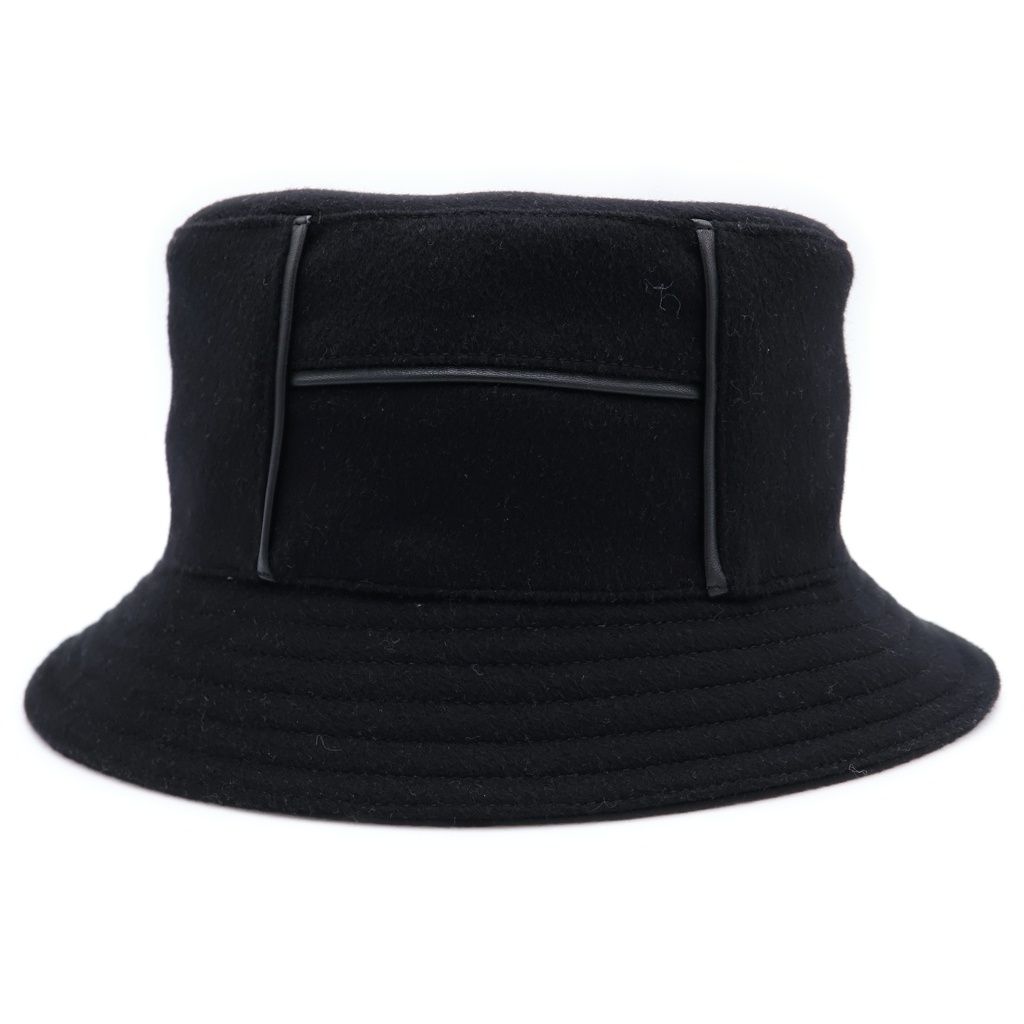 Hermes Raul Line Cashmere Bucket Hat 58 Black — view 3