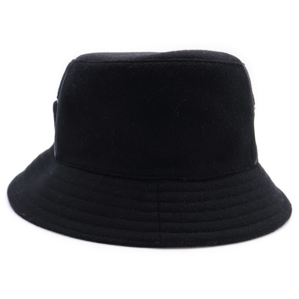 Hermes Raul Line Cashmere Bucket Hat 58 Black — view 2