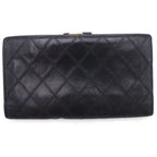 Chanel CC Logo Bicolor Wallet Card Case Black Leather Gold — view 2