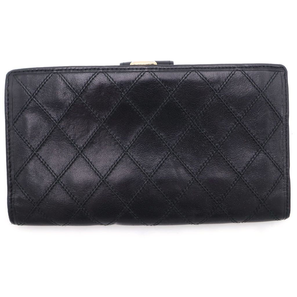 Chanel CC Logo Bicolor Wallet Card Case Black Leather Gold — view 2