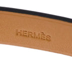 Hermes Touareg Leather Bangle Bracelet Silver Brown — view 5