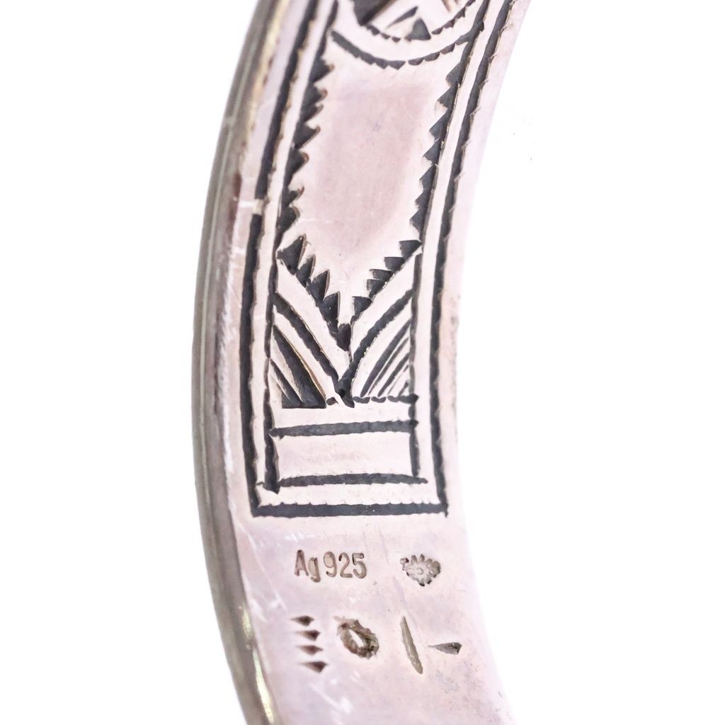 Hermes Touareg Leather Bangle Bracelet Silver Brown — view 6