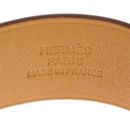 Hermes Leather Bangle Bracelet Silver Brown — view 5