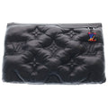 Louis Vuitton Pochette Monogram Embossed Lambskin Clutch Black