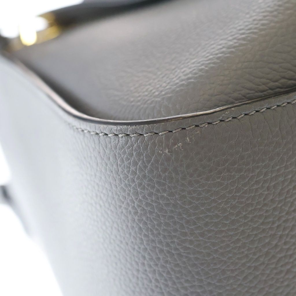 Loewe Hammock Smo le Shoulder Bag Gray Leather Gold — view 6