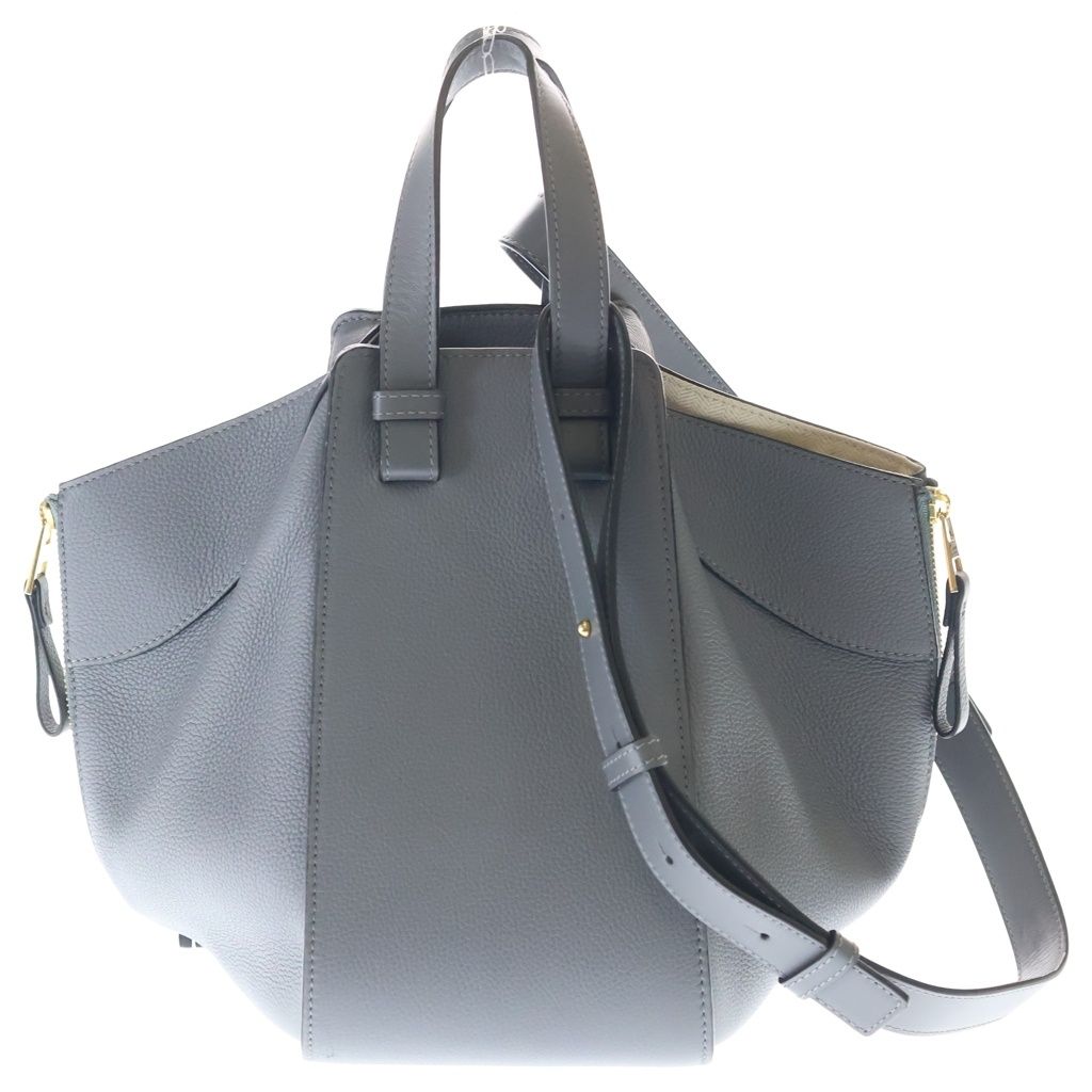 Loewe Hammock Smo le Shoulder Bag Gray Leather Gold — view 2