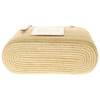 Loewe Angram Square Trimmed Raffia Small Basket Bag Handbag Beige White — view 4