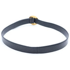 Saint Laurent Paris Circle Logo Buckle Leather Belt Gold Black 85 — view 2