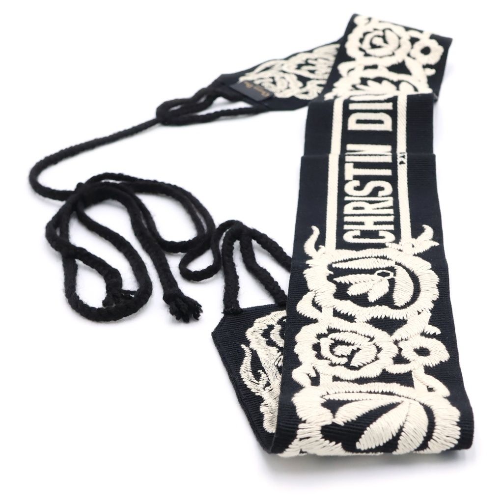Dior Logo Embroidery Canvas Mexican Flower Belt — view 3