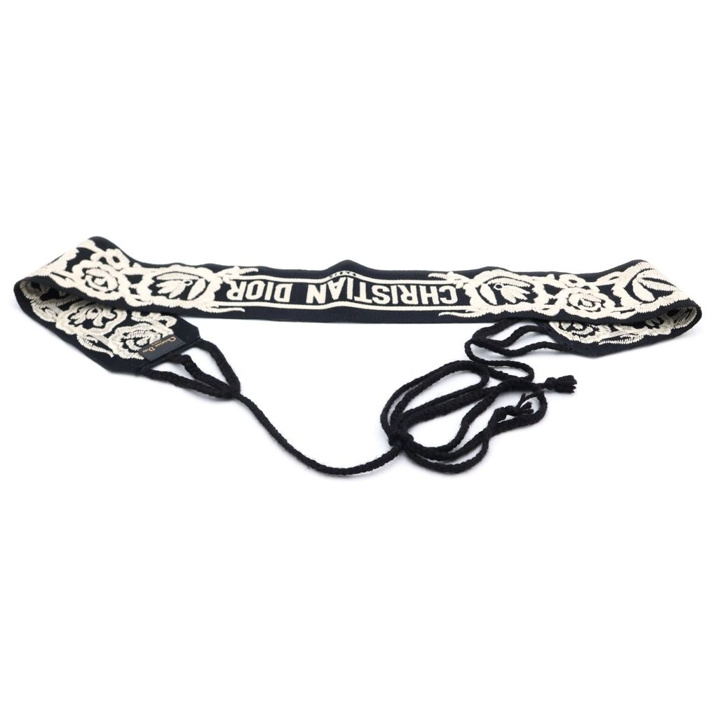 Dior Logo Embroidery Canvas Mexican Flower Belt — view 2