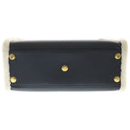 Louis Vuitton on My Side MM Calf Leather Shearling Handbag Black White — view 4