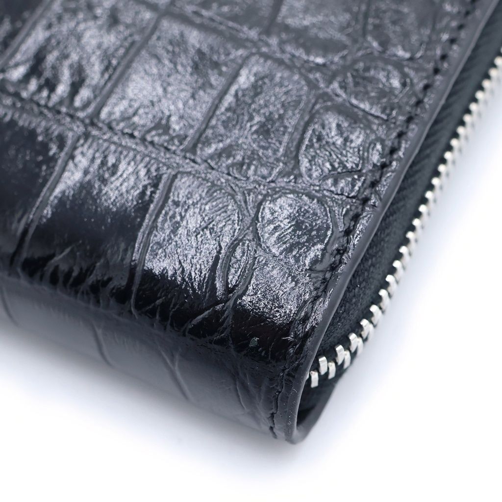 Celine Large Zip Around Zip Wallet Croco — view 4