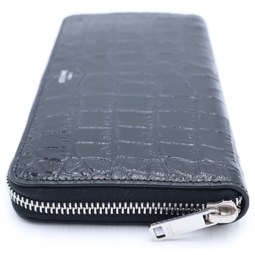 Celine Large Zip Around Zip Wallet Croco — view 3