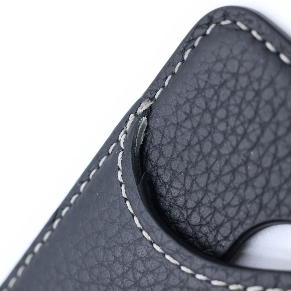 Dior Saddle Magnetic Card Holder Case Black Leather — view 5