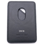 Dior Saddle Magnetic Card Holder Case Black Leather — view 2