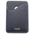 Dior Saddle Magnetic Card Holder Case Black Leather