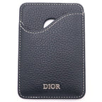 Dior Saddle Magnetic Card Holder Case Black Leather