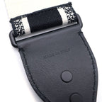 Dior Embroidered Shoulder Strap Canvas Leather Logo Black White — view 5