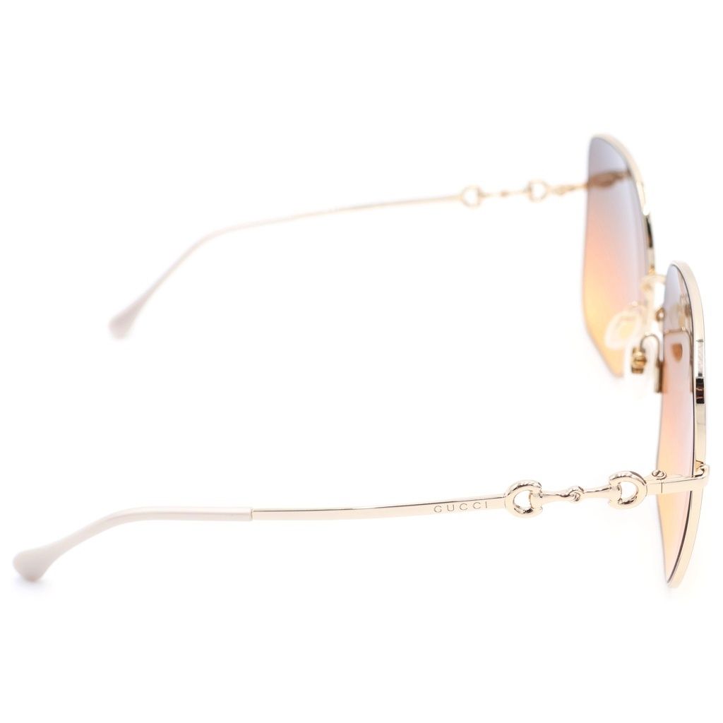 Gucci Square Horsebit Gradient Sunglasses Gold Brown 61 18‐140 Eyewear — view 3
