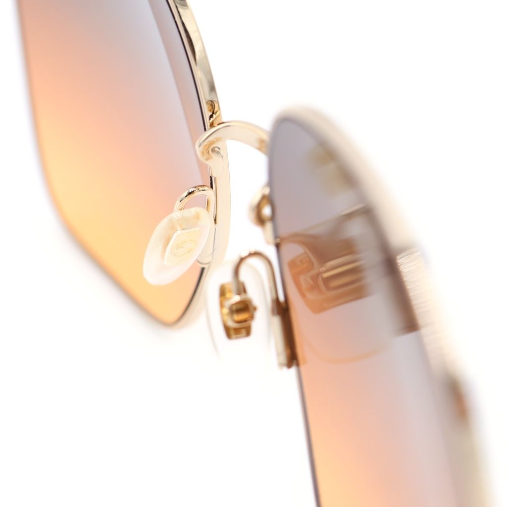 Gucci Square Horsebit Gradient Sunglasses Gold Brown 61 18‐140 Eyewear — view 5